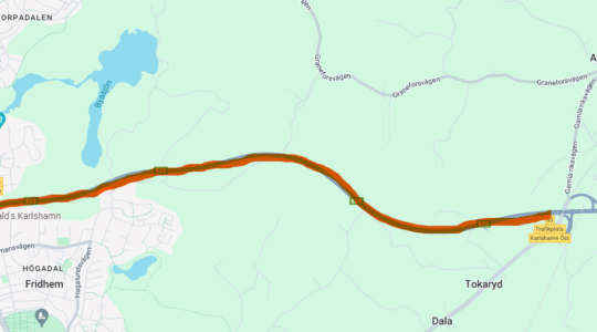 Karta över sträckan